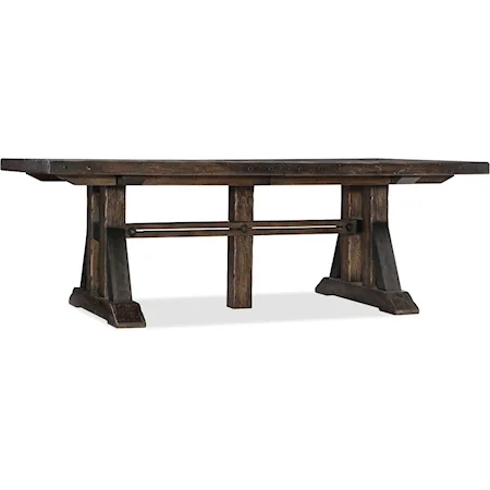Trestle Dining Table with Two 21 inch leaves
